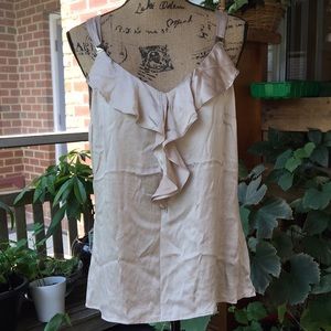 WHBM Silk Stretch Tan Large Top